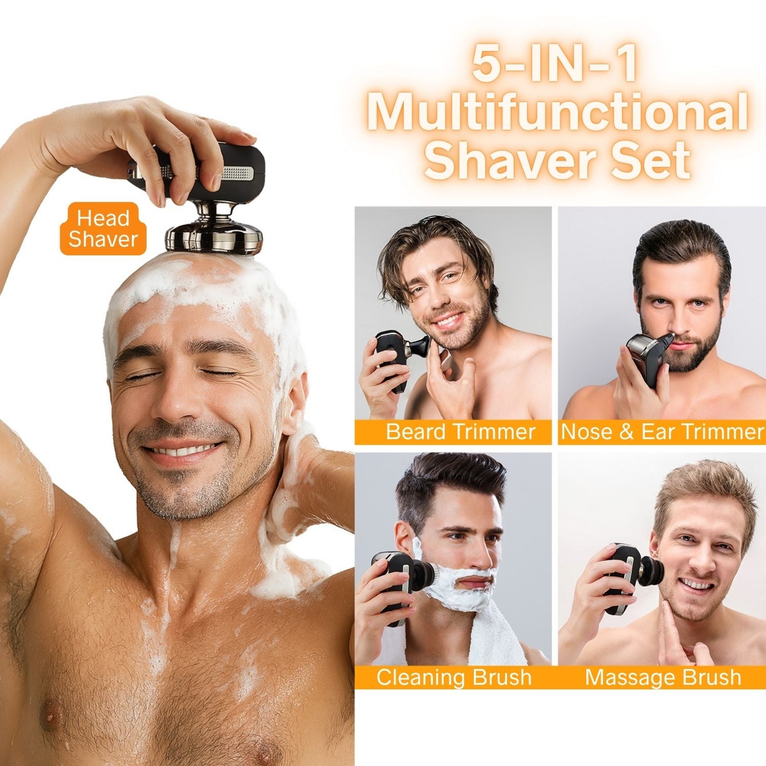 BarberBoss 7D Bald Head Shaver & 5-in-1 Groomer