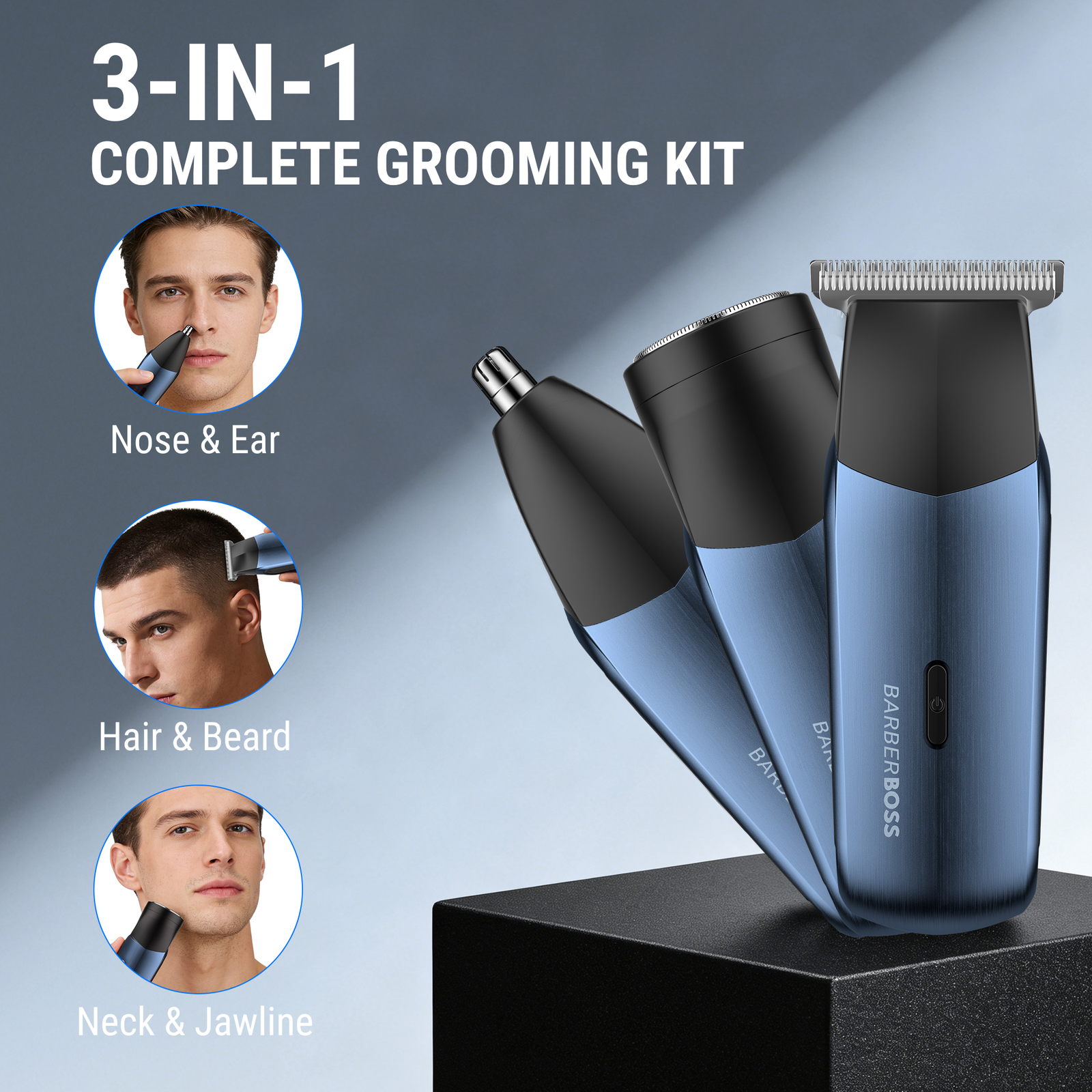 BarberBoss 3-in-1 Men’s Travel Trimmer