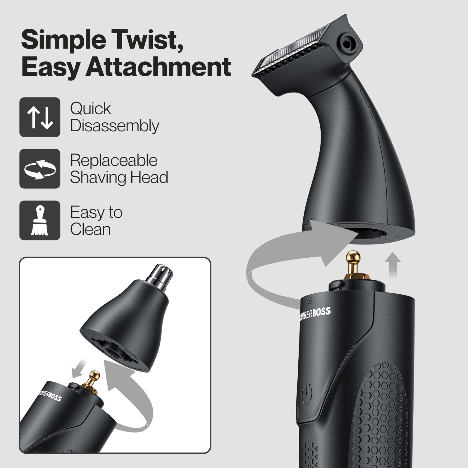 BarberBoss 3-in-1 Men’s Precision Trimmer