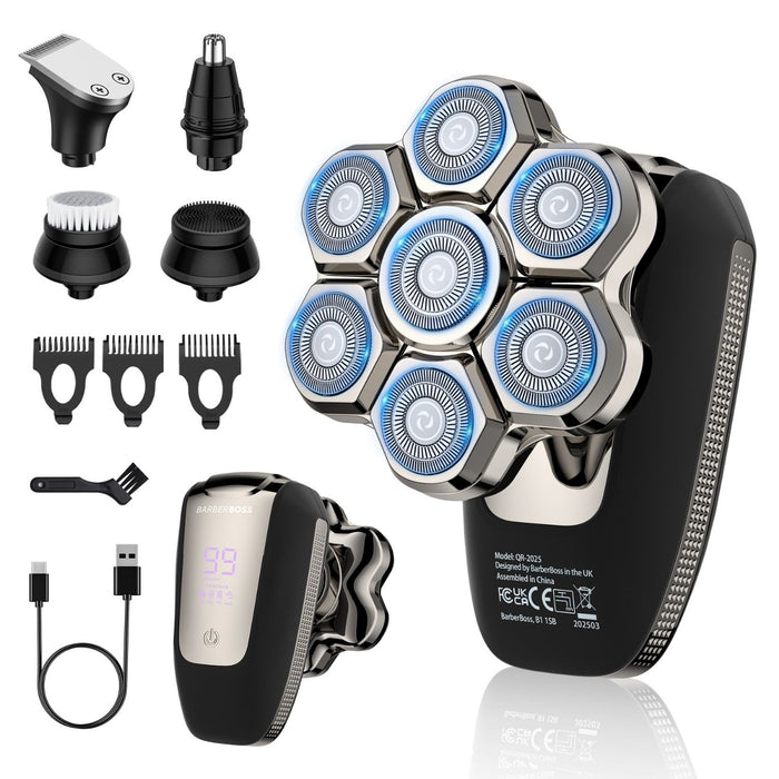 BarberBoss 7D Bald Head Shaver & 5-in-1 Groomer