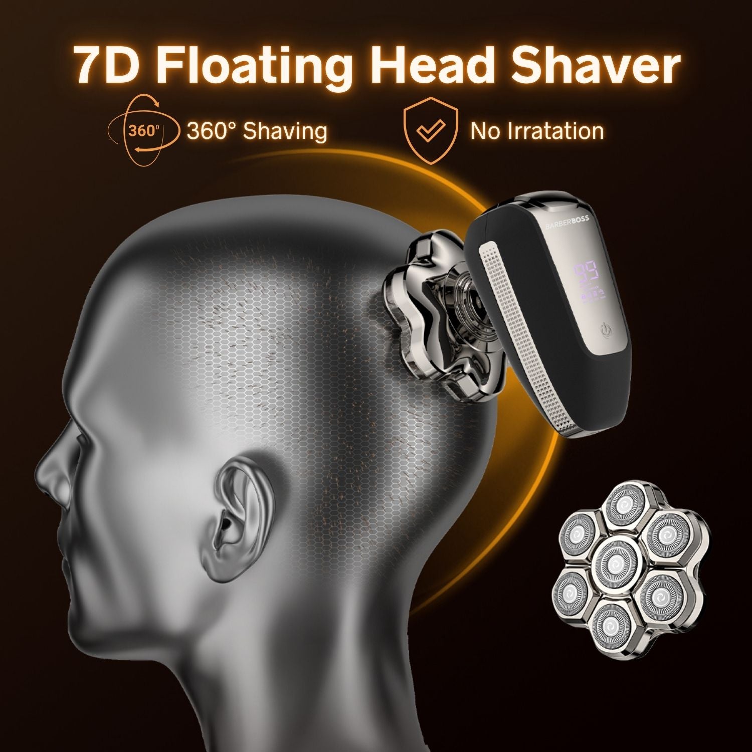 BarberBoss 7D Bald Head Shaver & 5-in-1 Groomer