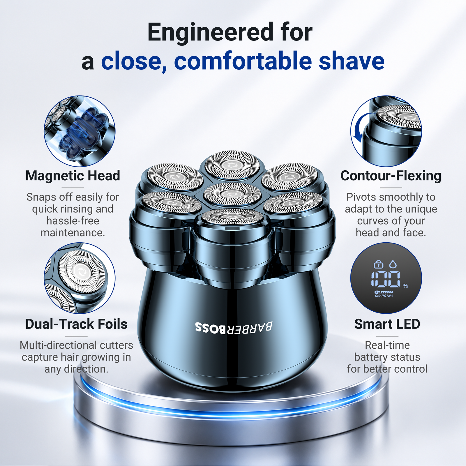 BarberBoss Rotary Head Shaver for Men