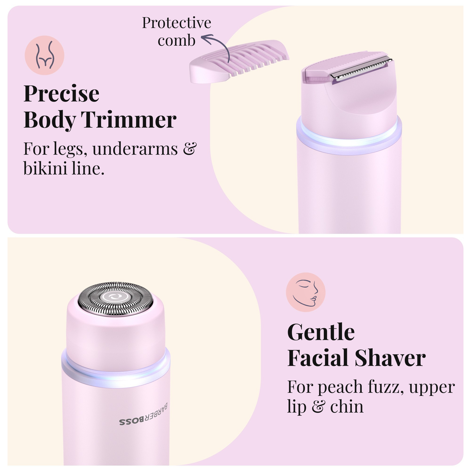 BarberBoss Dual Head Pink Lady Shaver