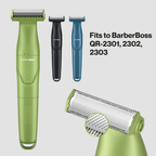 BarberBoss QR-230X Replacement Trimmer Heads (Green, Pack of 3)