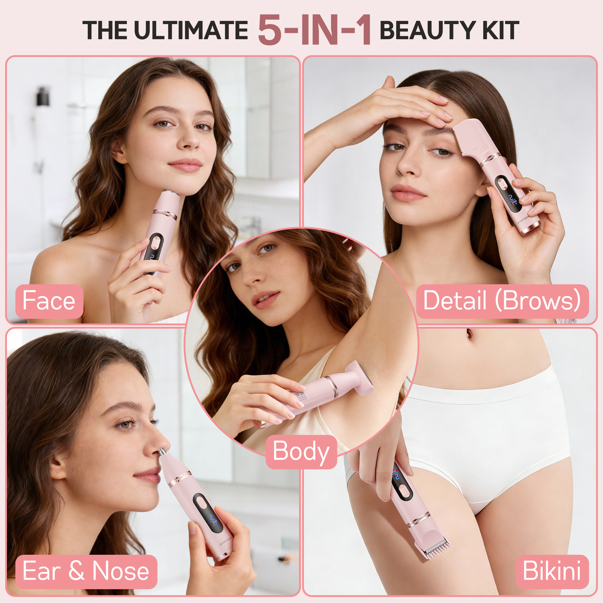 BarberBoss 5-in-1 Women's Electric Shaver