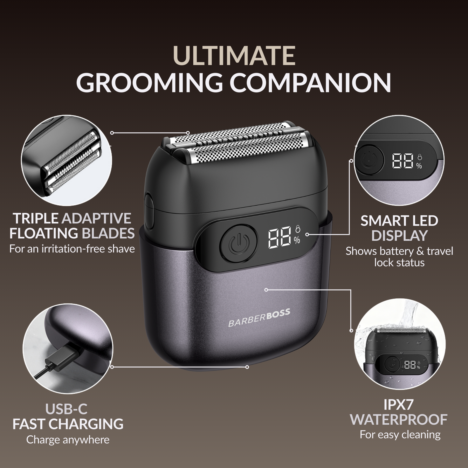 BarberBoss Magnetic Compact Foil Shaver