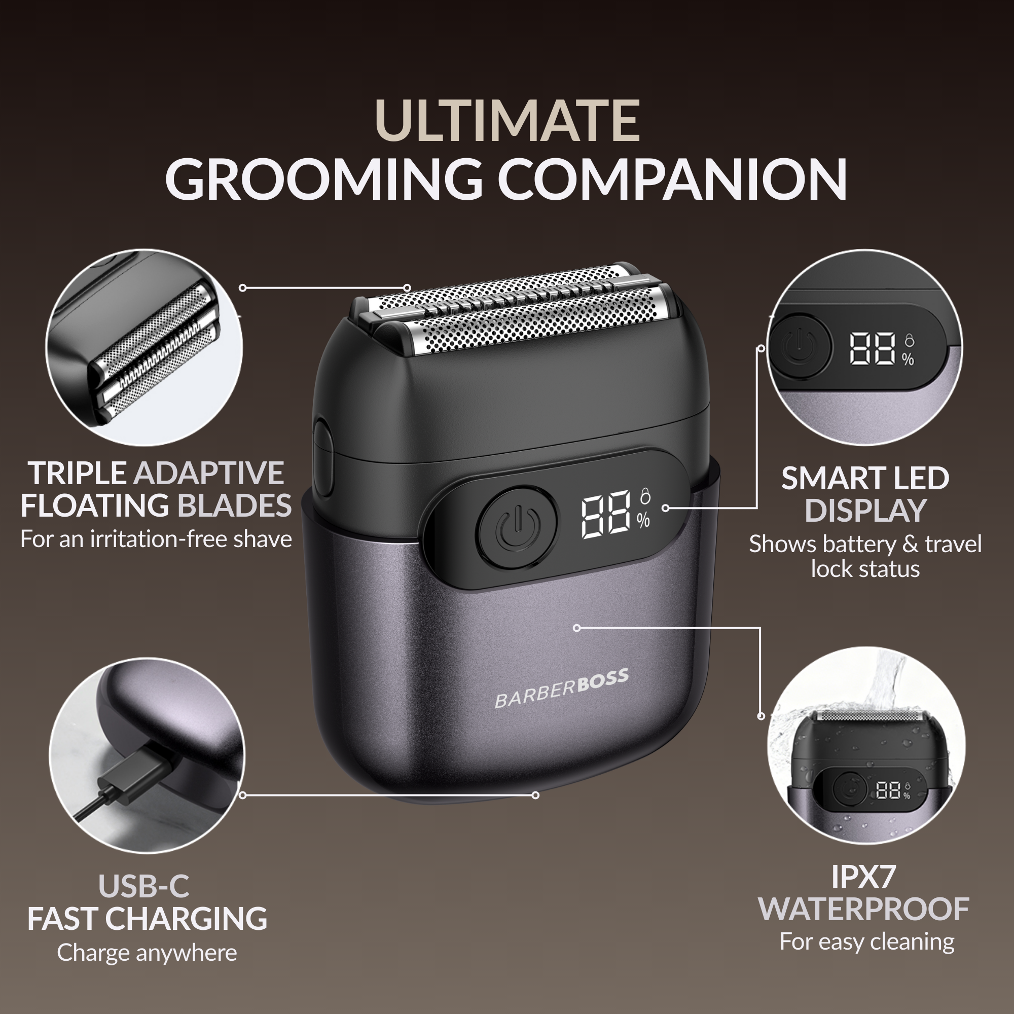 BarberBoss Magnetic Compact Foil Shaver