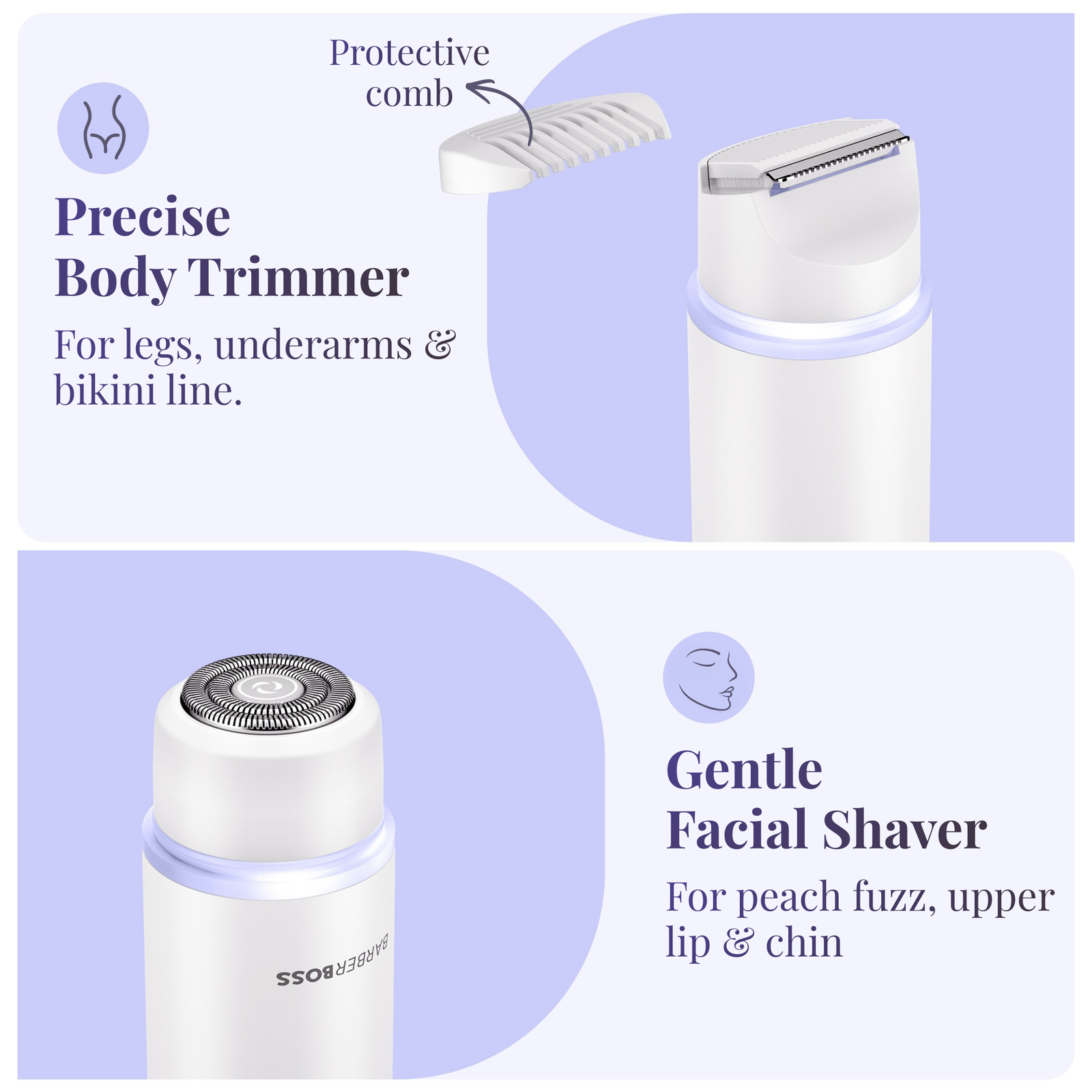 BarberBoss 2-in-1 Lady’s Face & Body Shaver