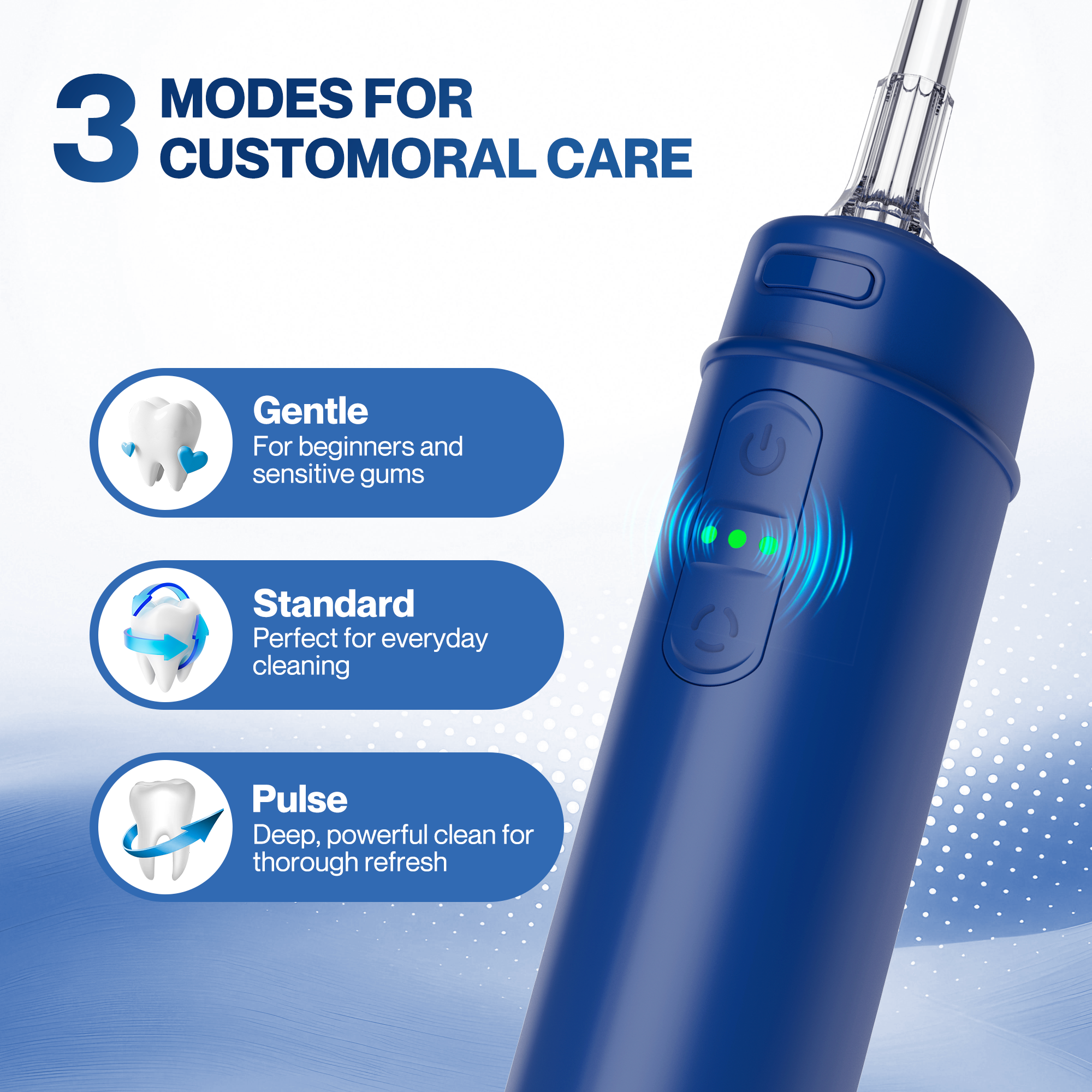 BarberBoss Navy Travel Water Flosser