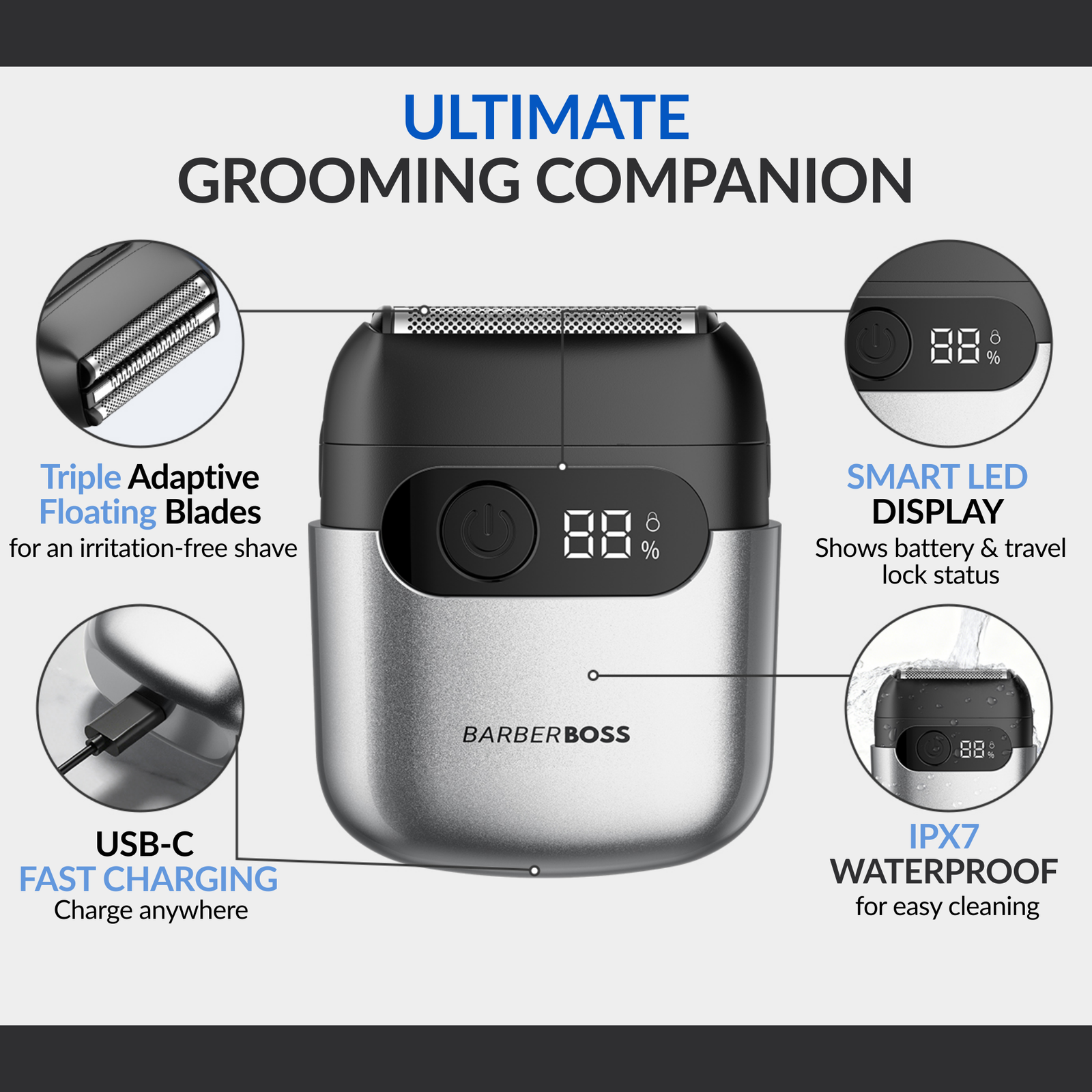 BarberBoss Compact Magnetic Foil Shaver