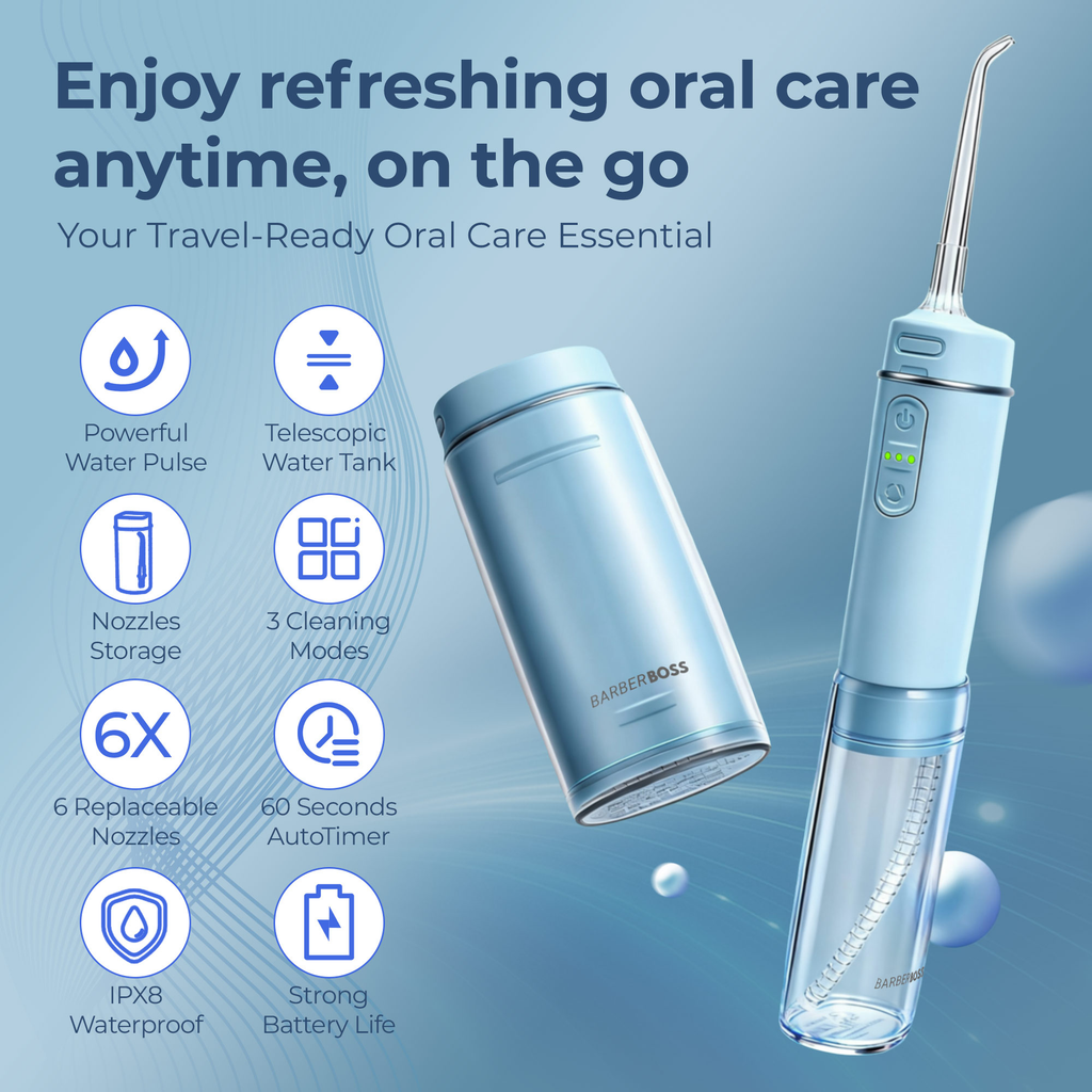 BarberBoss Blue Travel Oral Irrigator