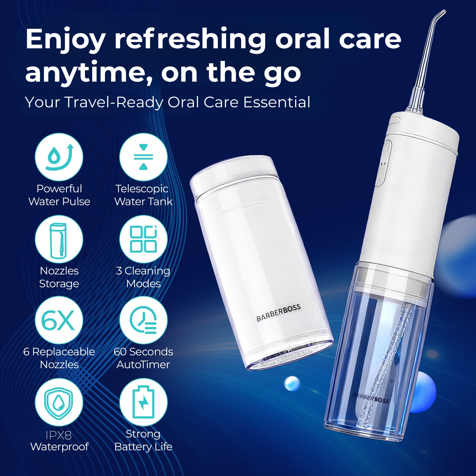 BarberBoss Portable Water Flosser