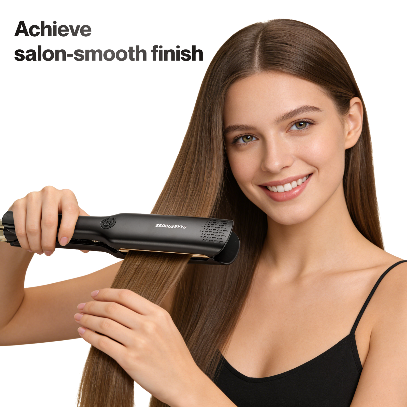 BarberBoss Black Ceramic Plate Hair Straightener