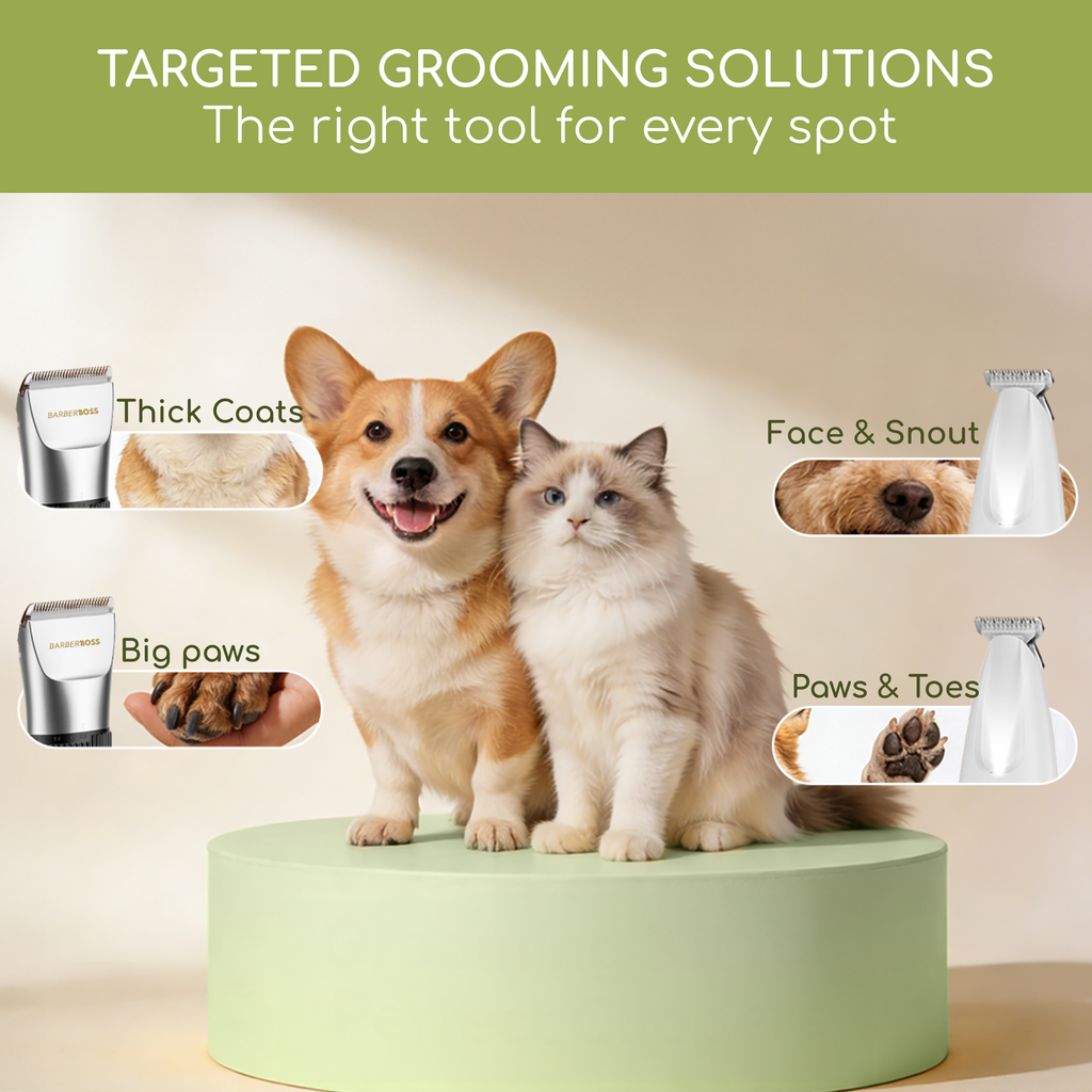 BarberBoss 2-in-1 Pet Grooming Clipper Kit