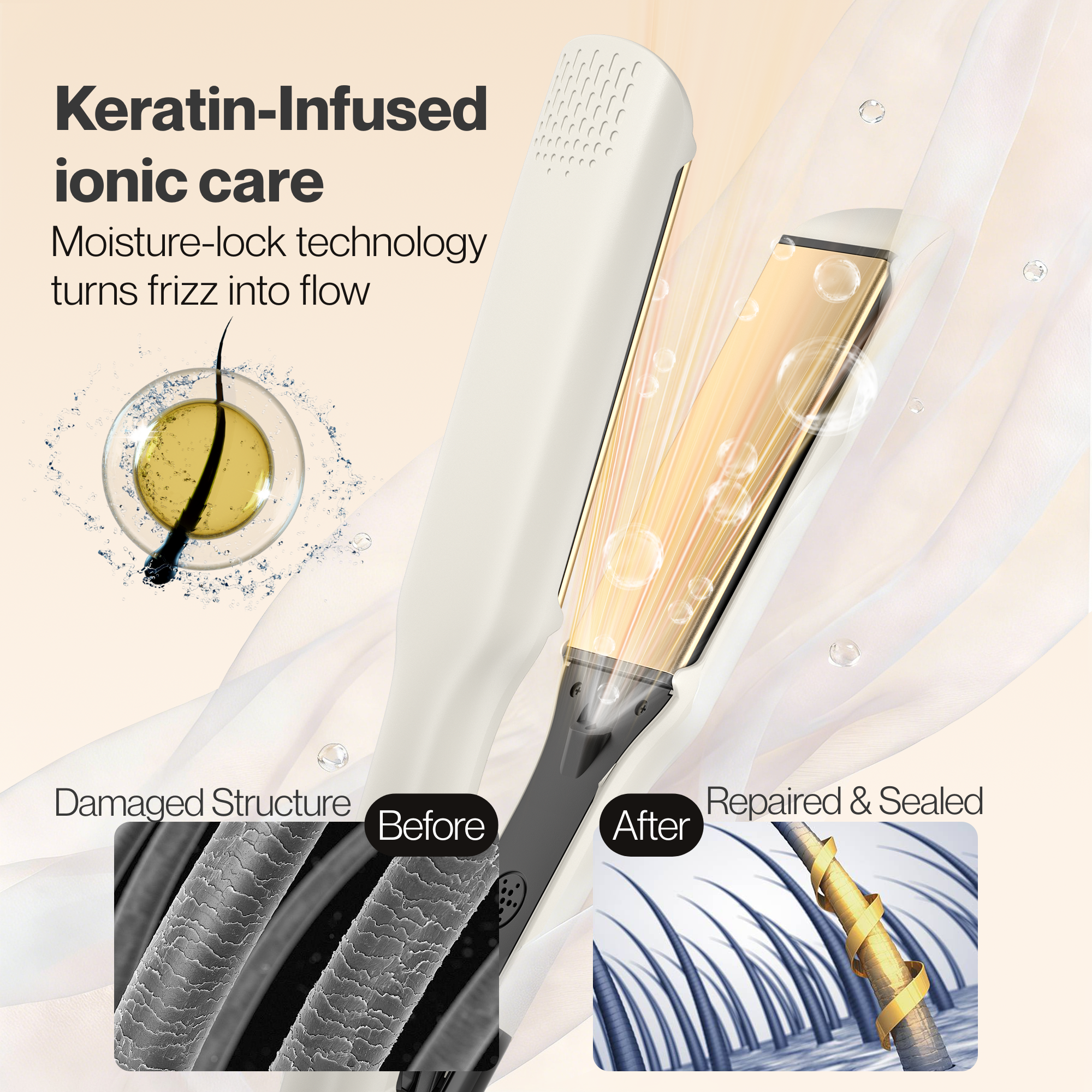 BarberBoss Wide Plate Ceramic Hair Straightener