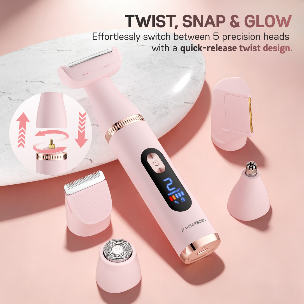 BarberBoss 5-in-1 Women's Electric Shaver