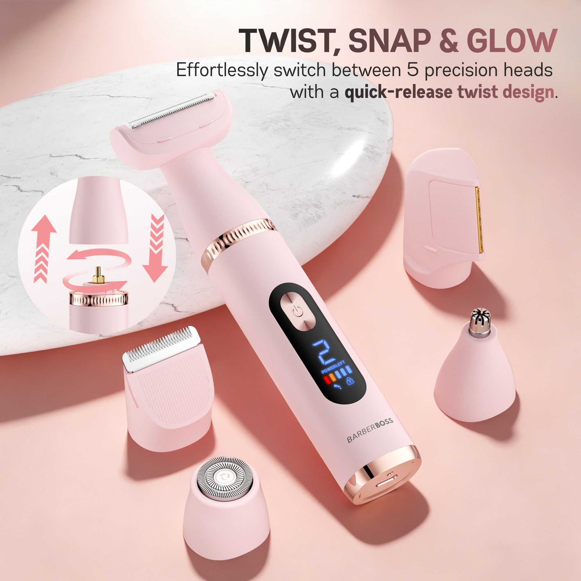 BarberBoss 5-in-1 Women's Electric Shaver