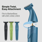 BarberBoss QR-230X Replacement Trimmer Heads (Blue, Pack of 3)