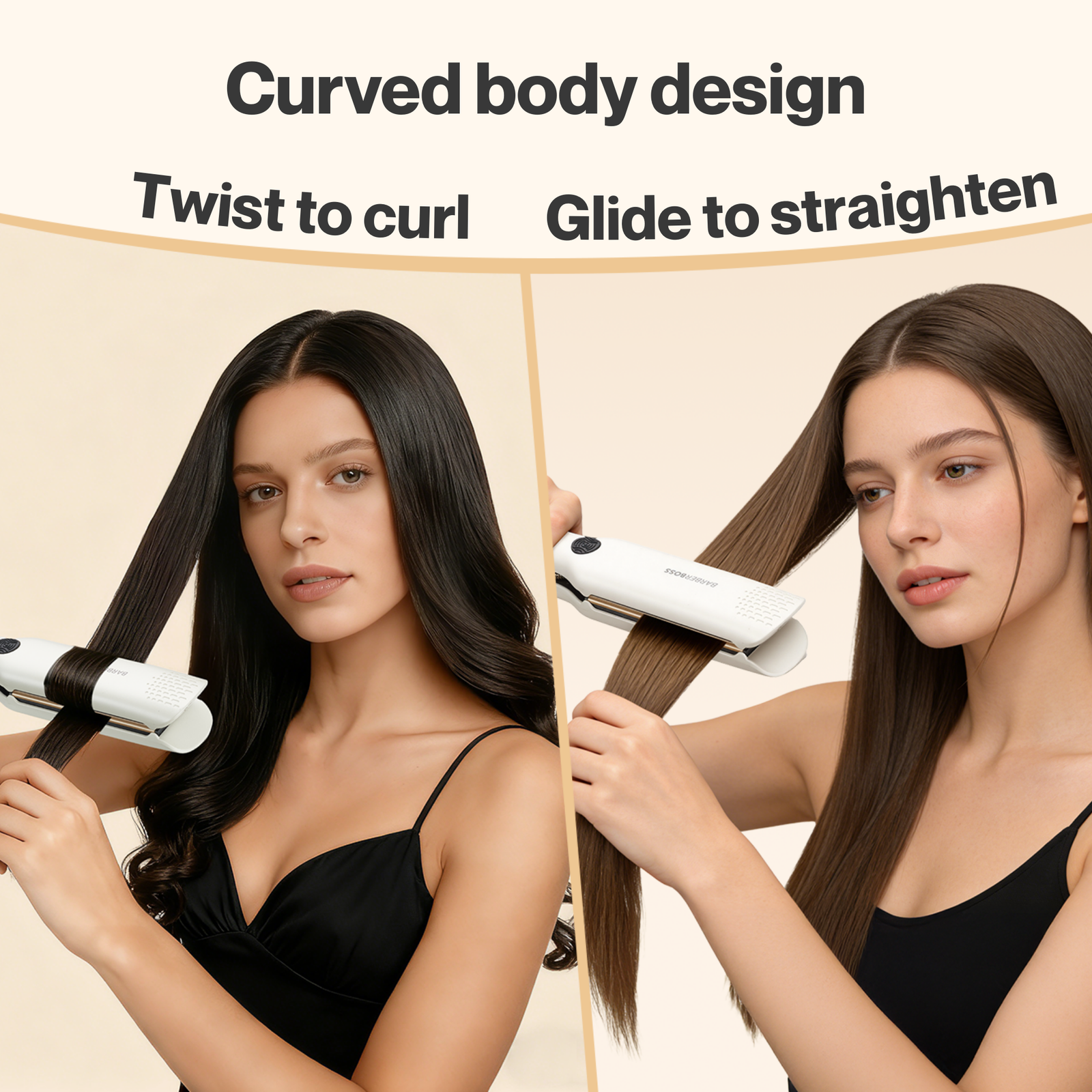 BarberBoss Wide Plate Ceramic Hair Straightener
