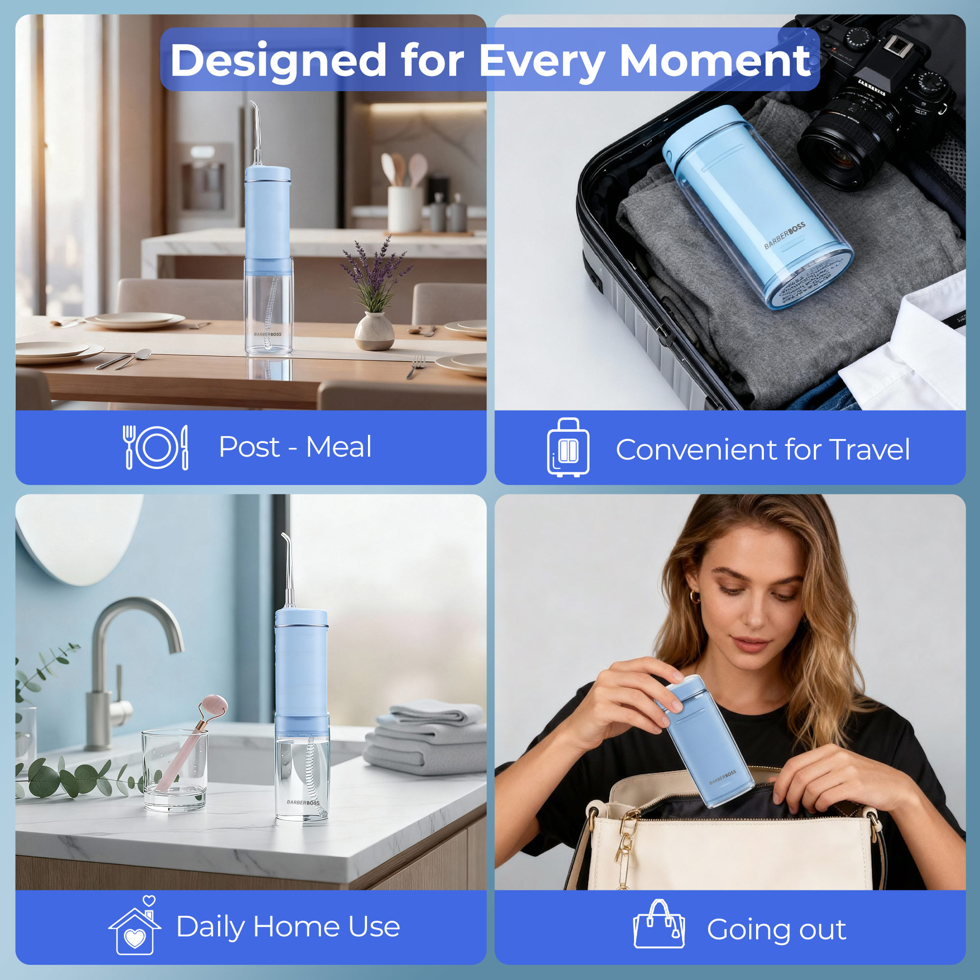 BarberBoss Blue Travel Oral Irrigator