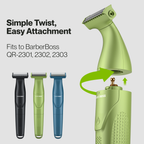 BarberBoss QR-230X Replacement Trimmer Heads (Green, Pack of 3)
