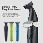 BarberBoss QR-230X Replacement Trimmer Heads (Black, Pack of 3)
