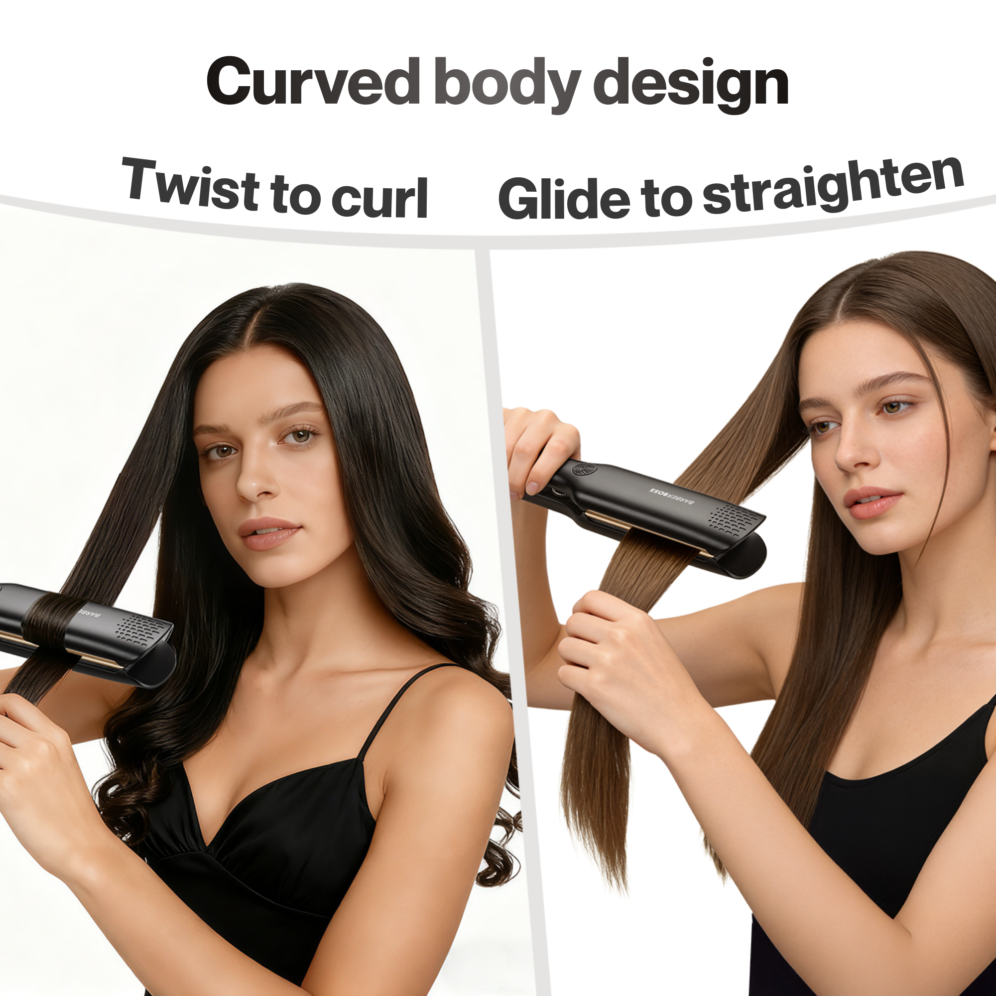 BarberBoss Black Ceramic Plate Hair Straightener