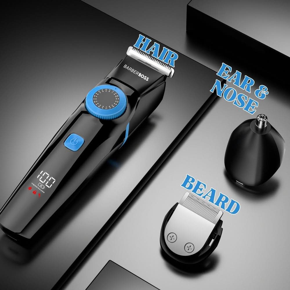 CLEARANCE - BarberBoss QR-6052 Precision 3-in-1 Trimmer – Hair, Beard, Nose and Ear