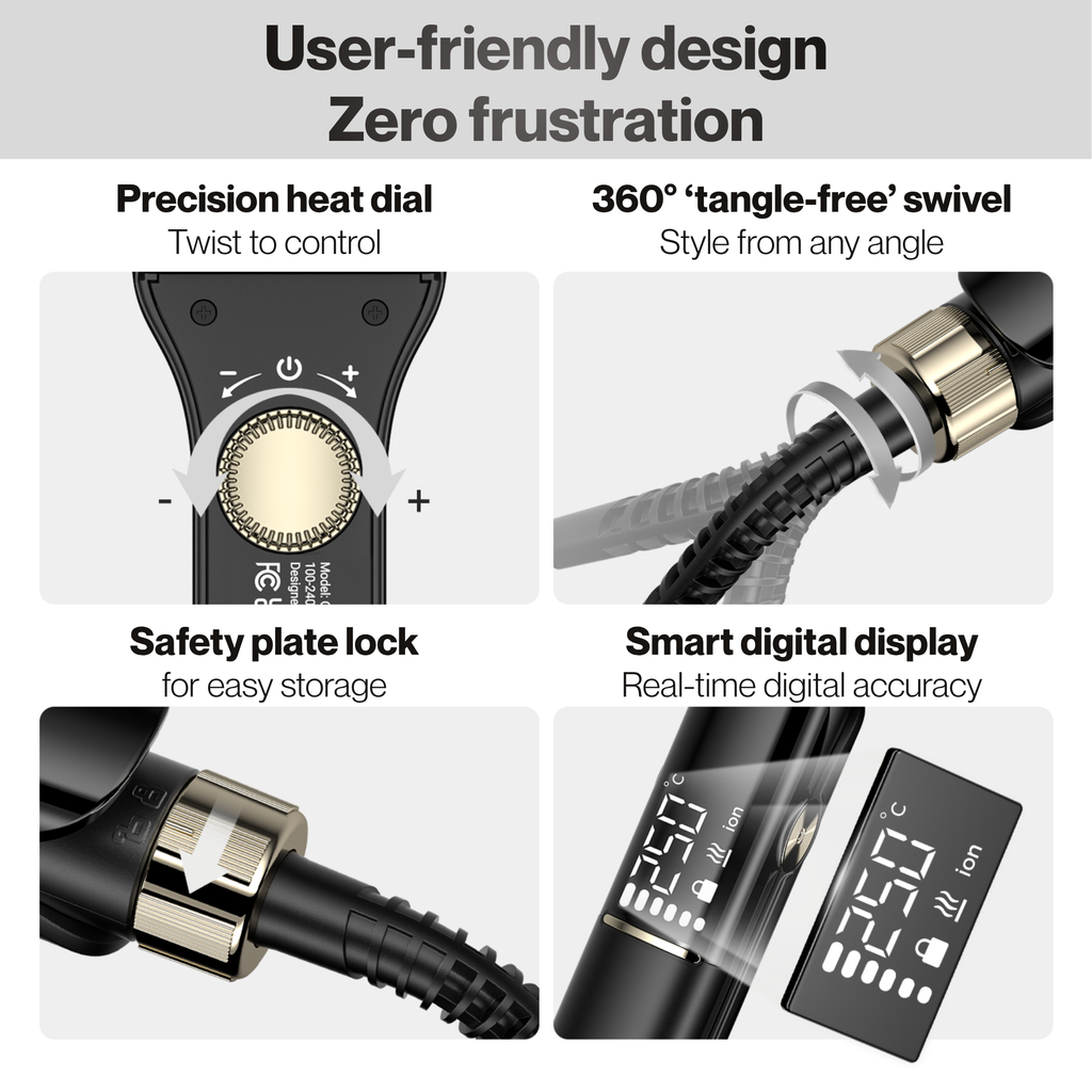BarberBoss Black Ceramic Plate Hair Straightener