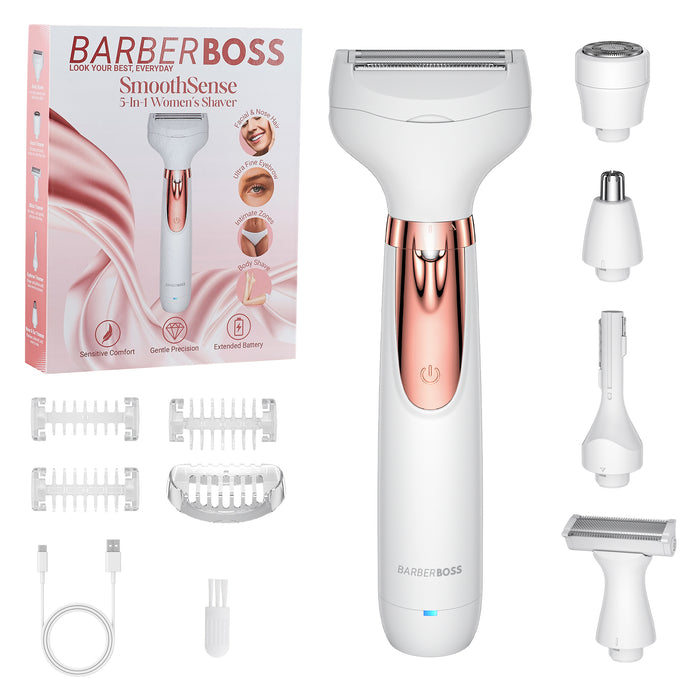BarberBoss 5-in-1 Women's Electric Shaver & Trimmer