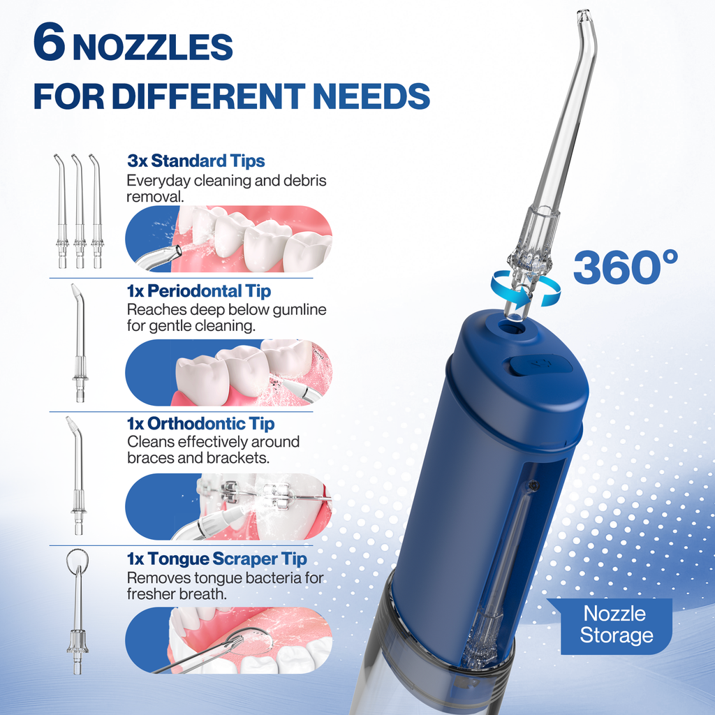 BarberBoss Navy Travel Water Flosser