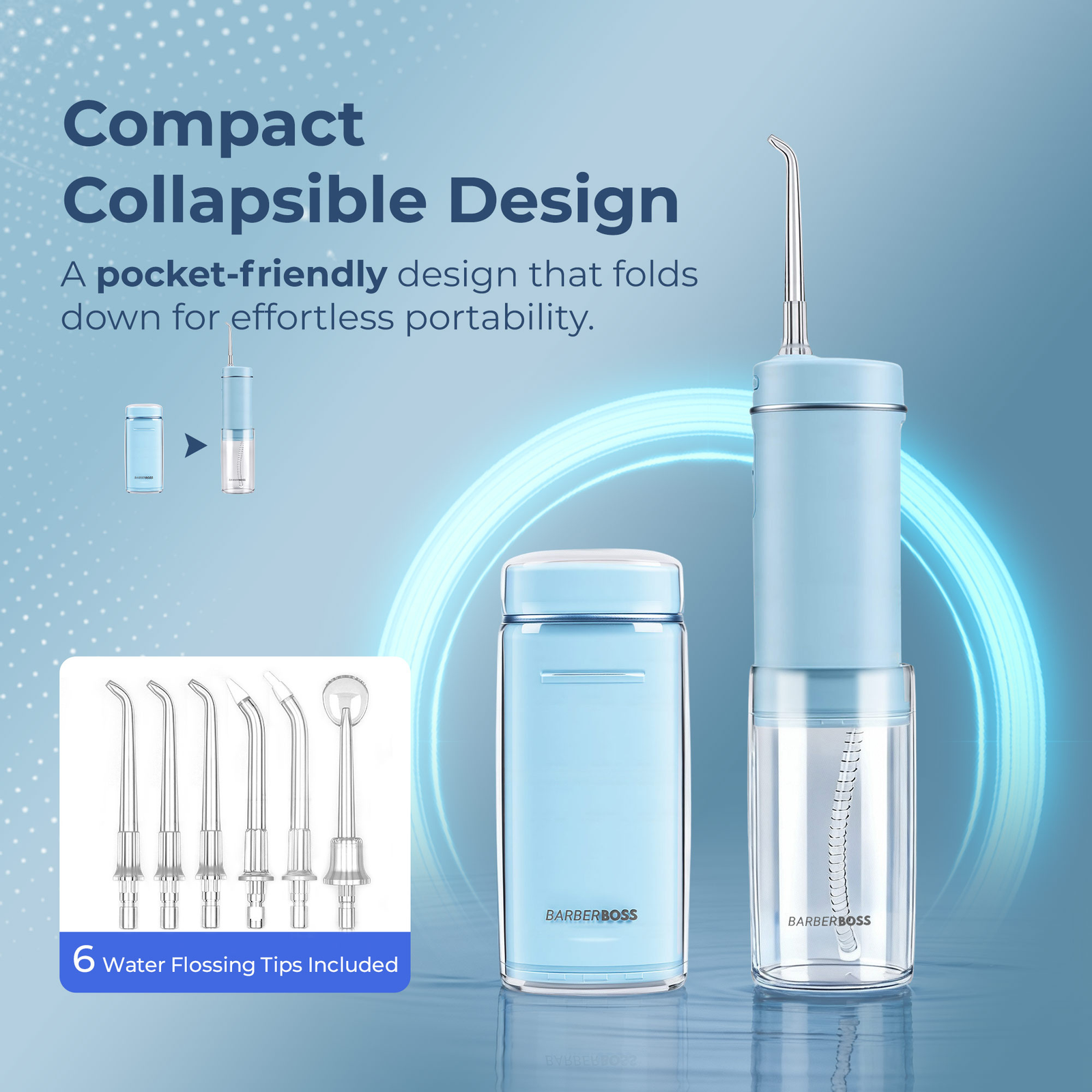 BarberBoss Blue Travel Oral Irrigator