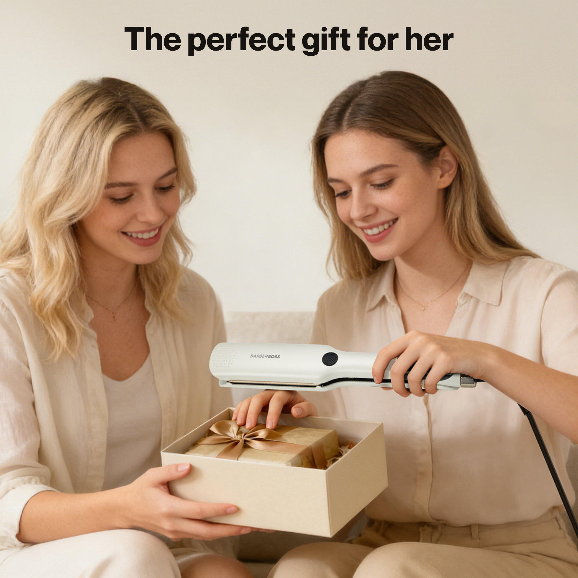 BarberBoss Wide Plate Ceramic Hair Straightener