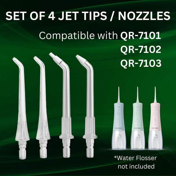 BarberBoss QR-7101/2/3 Set of 4 Flosser Tips / Nozzles Genuine Replacement