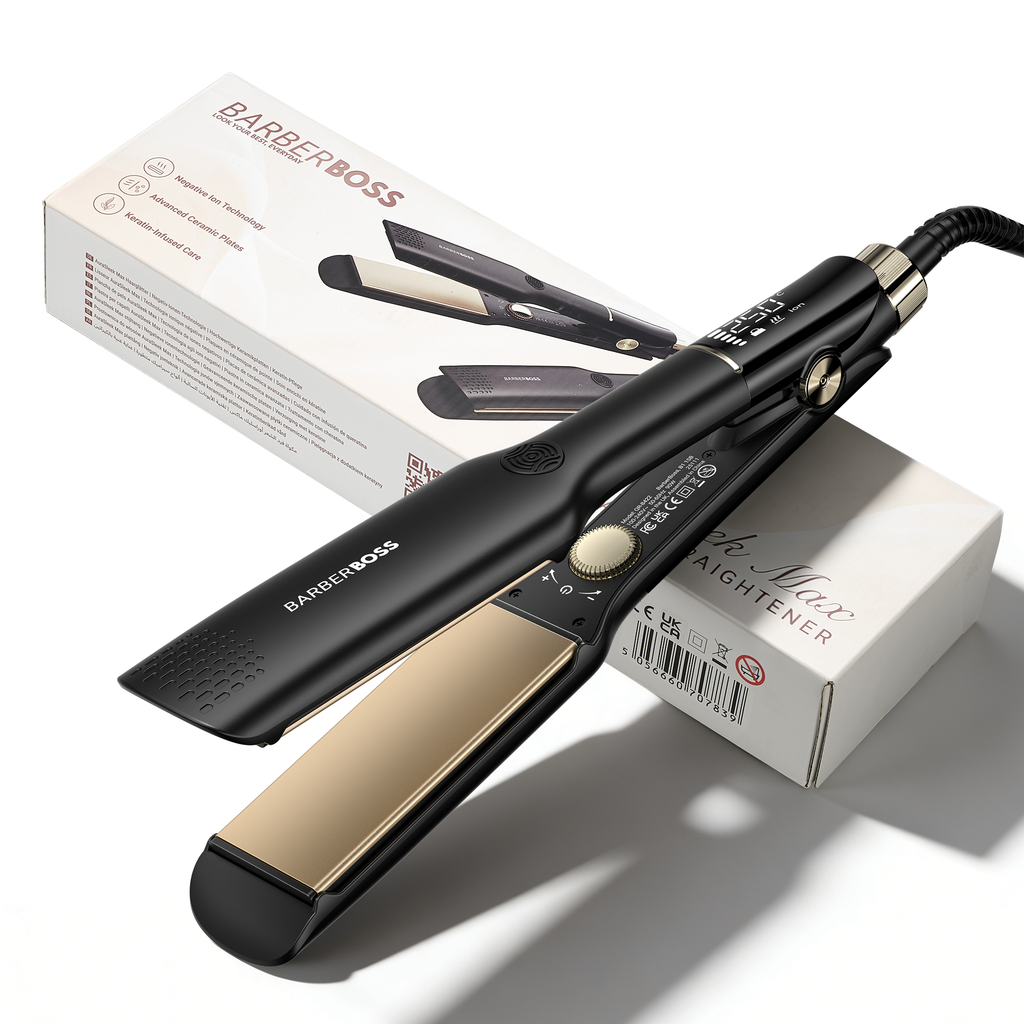 BarberBoss Black Ceramic Plate Hair Straightener