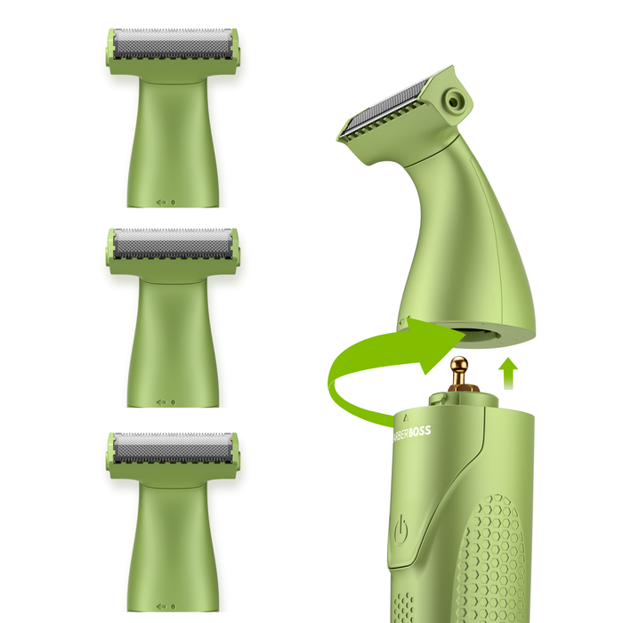 BarberBoss QR-230X Replacement Trimmer Heads (Green, Pack of 3)