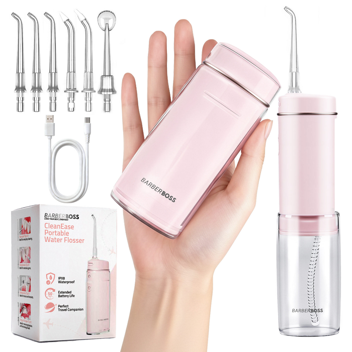 BarberBoss Pink Travel Water Flosser