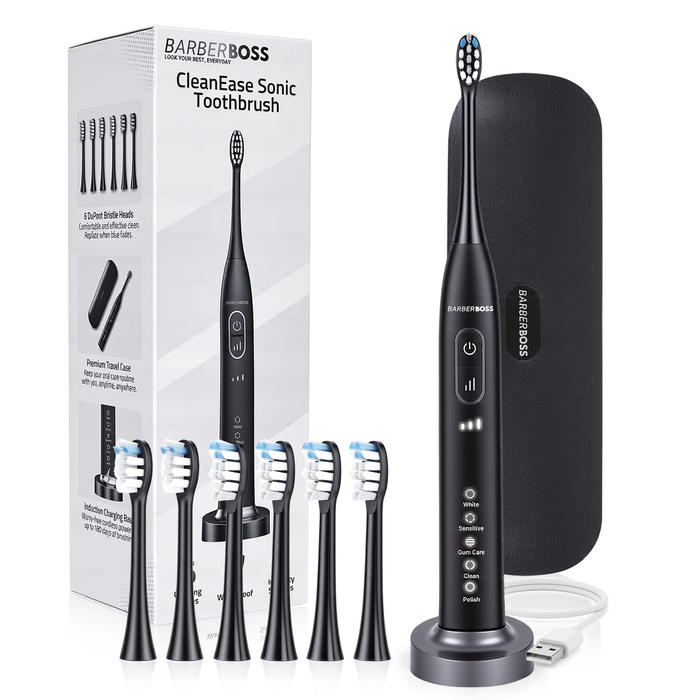 BarberBoss Black Sonic Electric Toothbrush
