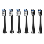 BarberBoss QR-7302 Replacement Toothbrush Heads (Black, Pack of 6)