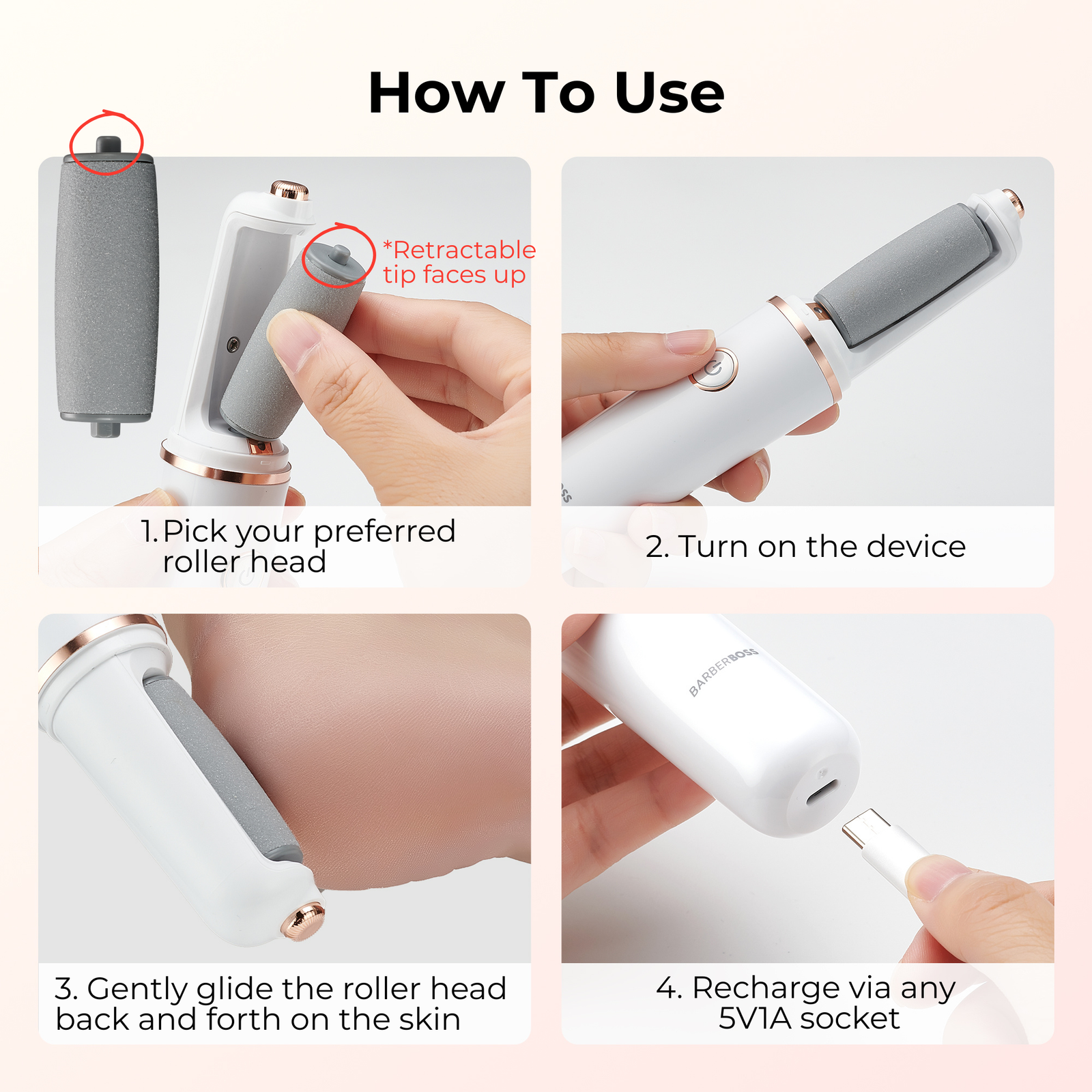 BarberBoss Rechargeable Electric Foot File