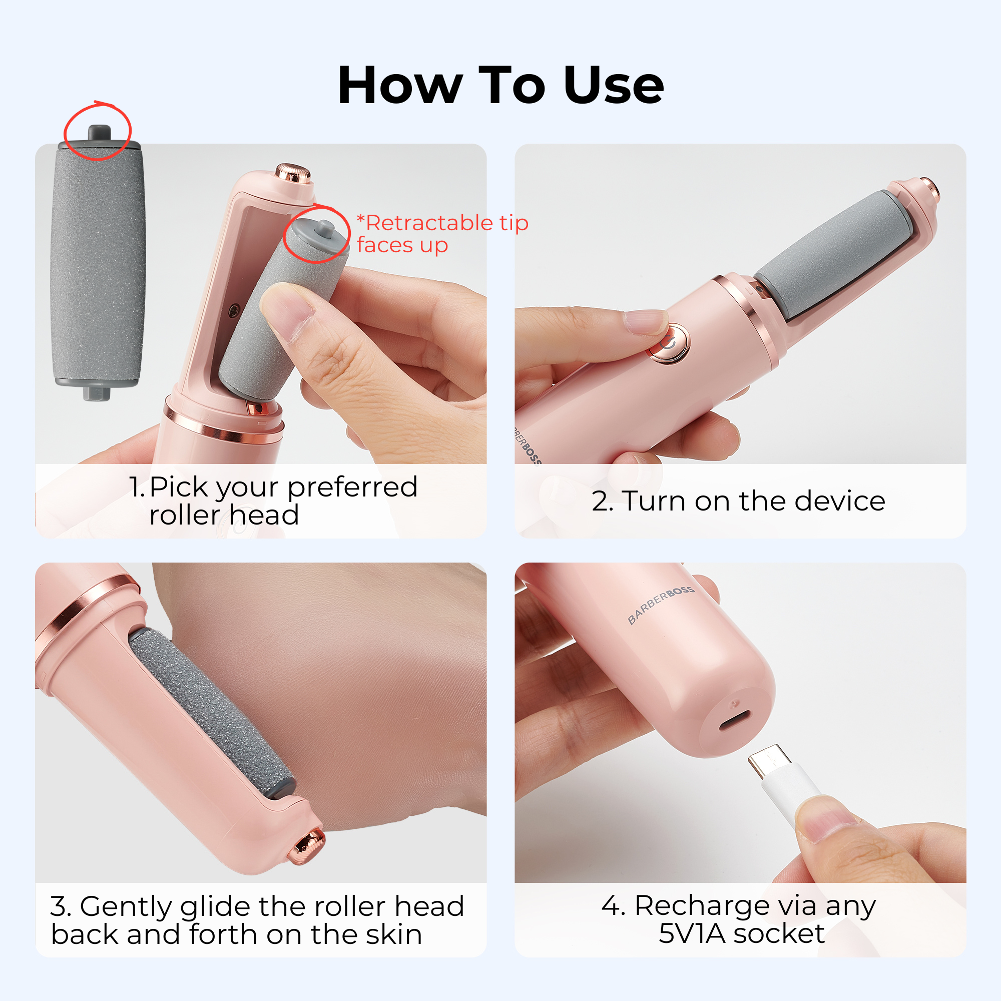 BarberBoss Electric Callus Remover & Pedicure Kit