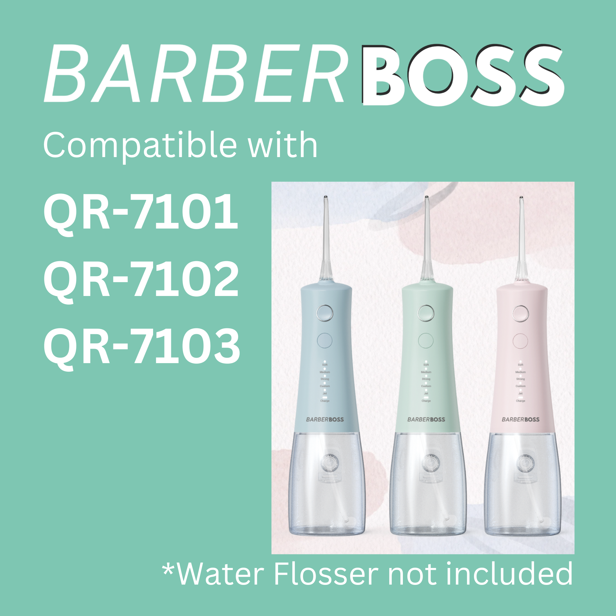 BarberBoss QR-710X Water Flosser Replacement Tips (Pack of 4)