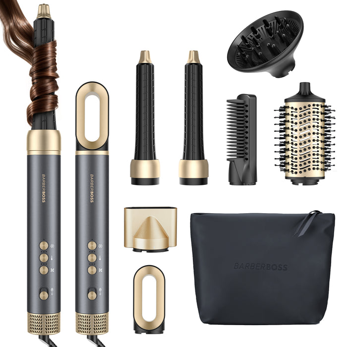 BarberBoss Curl, Dry & Volumise Negative Ion All in One Hot Air Styler