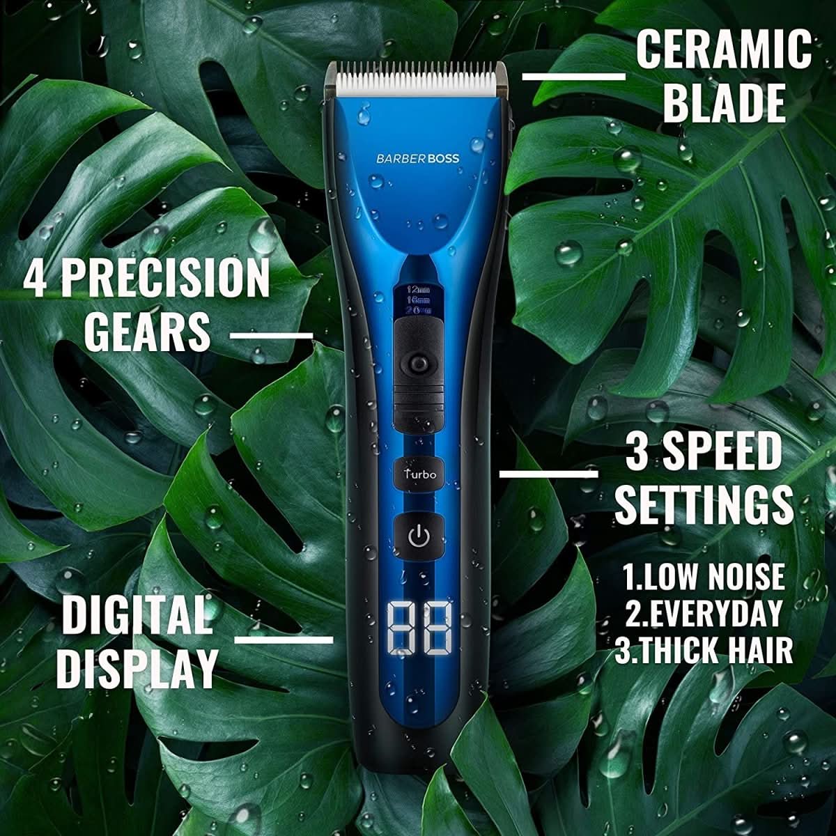 BarberBoss Hairclipper QR - 2081 Waterproof Hair Clippers for Men, Kids & Family - BarberBoss | Look Your Best, Everyday