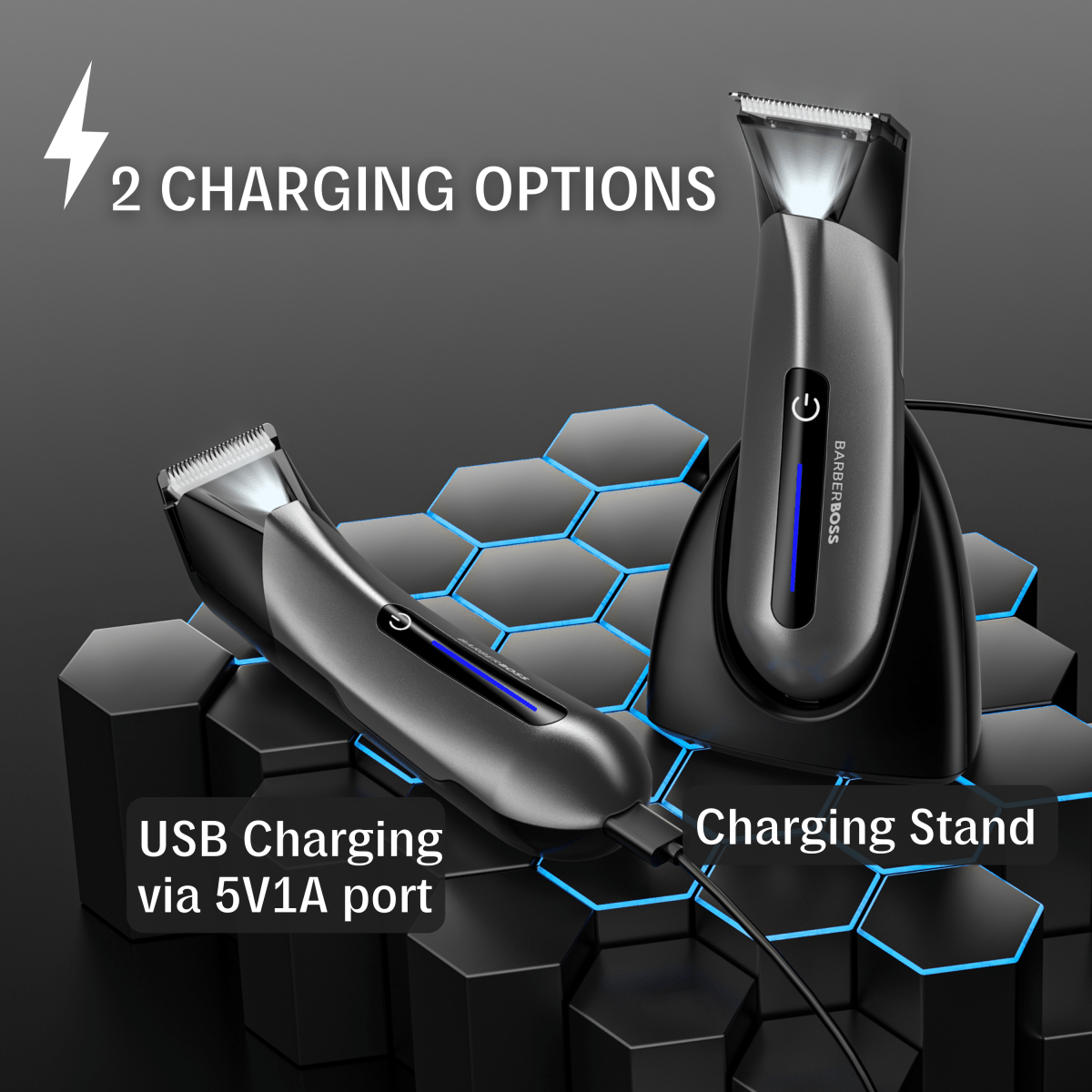 BarberBoss QR-2075 Groin & Body Hair Trimmer, Body Shavers for Men ...