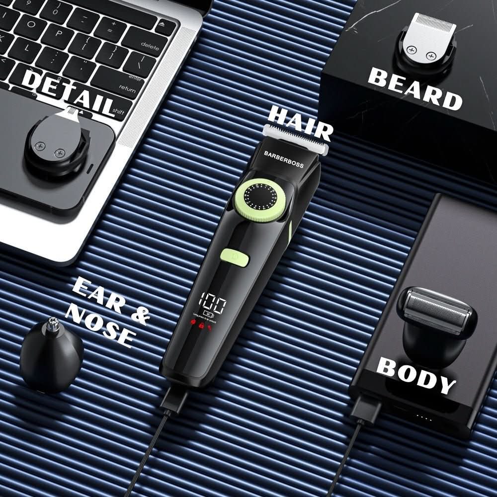 BarberBoss QR - 6090 Excellent 5 in 1 Body Grooming Kit - Ceramic Blade, LED Display - BarberBoss | Look Your Best, Everyday