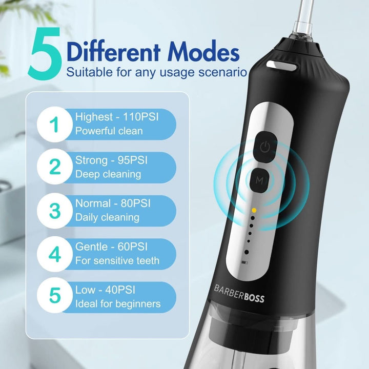 BarberBoss QR - 7025 Water Flosser – Professional Dental Care with Adjustable Settings and Portable Design - BarberBoss | Look Your Best, Everyday