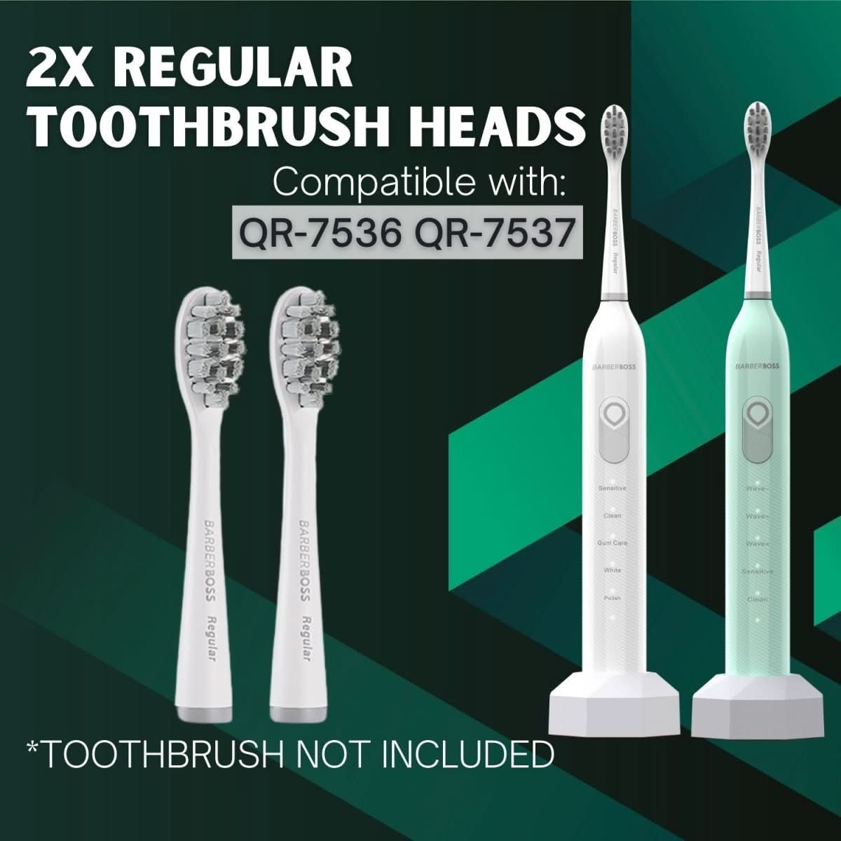 Toothbrush Qr Code BarberBoss QR-7536/7537 Regular Replacement Heads (Multipack ...