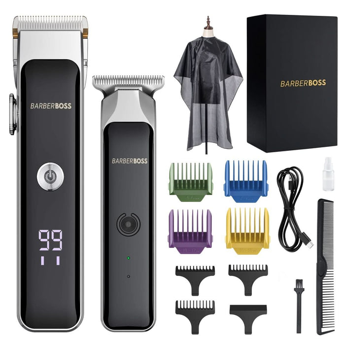 CLEARANCE - BarberBoss QR-2682 Dual-Trimmer Set Men's Hair Clipper & T-Blade Beard Trimmer