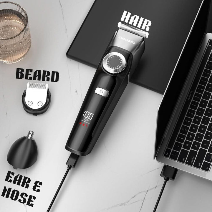 CLEARANCE - BarberBoss QR - 6051 Precision 3 - in - 1 Trimmer – Hair, Beard, Nose and Ear - BarberBoss | Look Your Best, Everyday
